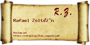 Rafael Zoltán névjegykártya